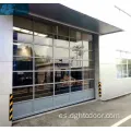 Puerta de garaje de vidrio de aluminio seccional completo transparente